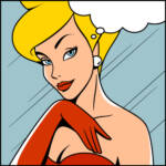 Retro comic woman looking alluring