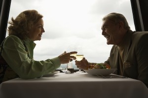 mature couple on a date at a restaurant